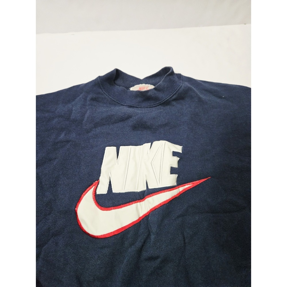 Vintage 80s Nike Center Logo Pullover Adults Size XL Blue - Picture 2 of 5